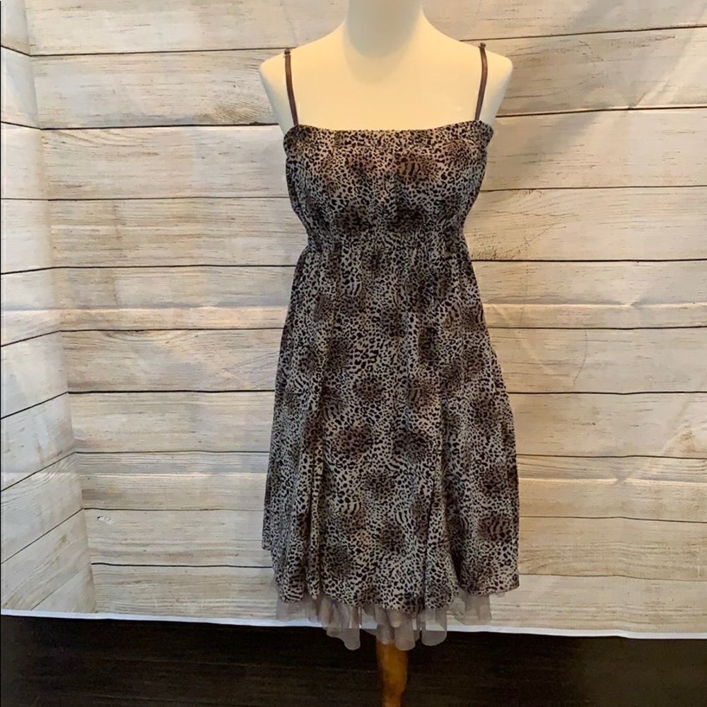 Day trip leopard print sun dress xs